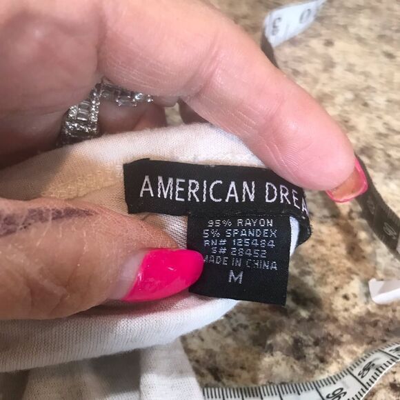 American Dream Medium Cream and Blue Hi Low Top - Picture 5 of 11